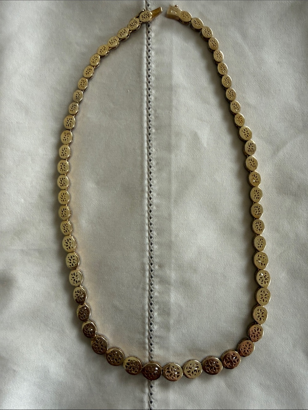 NEW!! Polki Diamond necklace with matching earrings. Sterling silver. 18 inches. - Picture 5 of 5